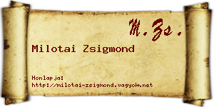 Milotai Zsigmond névjegykártya
