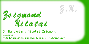 zsigmond milotai business card
